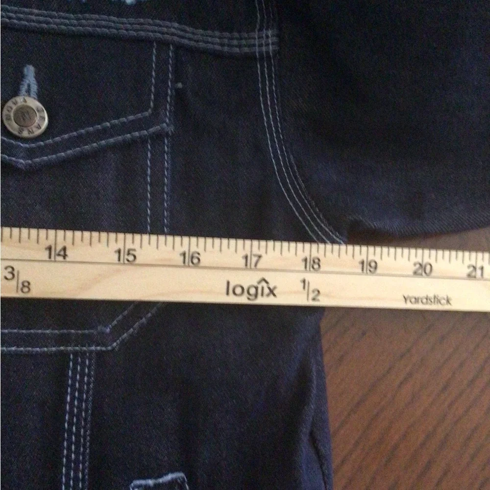 Platinum Nova Jean Boys Large 6/7 Dark Wash Denim Jacket Embroidered Hip Hop Y2K